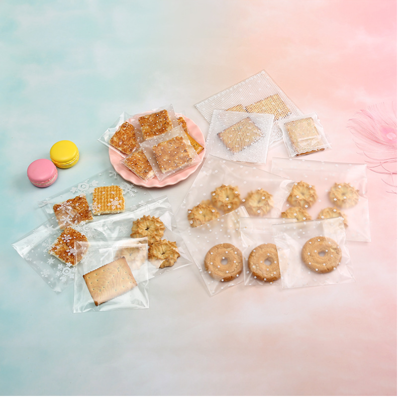 磨砂透明自粘包装袋饼干自封口袋可爱卡通饰品曲奇蔓越莓糖果月饼