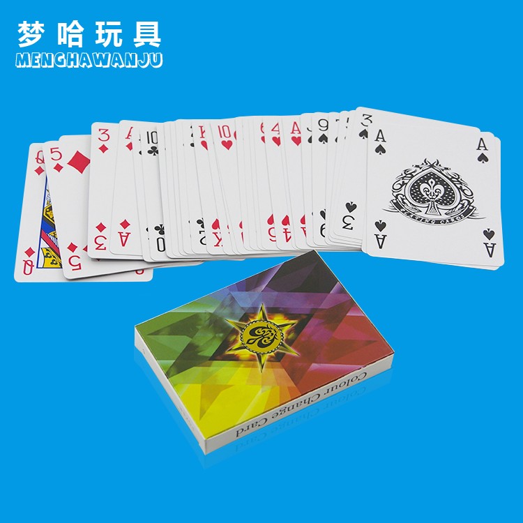 魔术道具 钻石四色牌 彩虹牌 超薄扑克 舞台魔术道具 魔术玩具