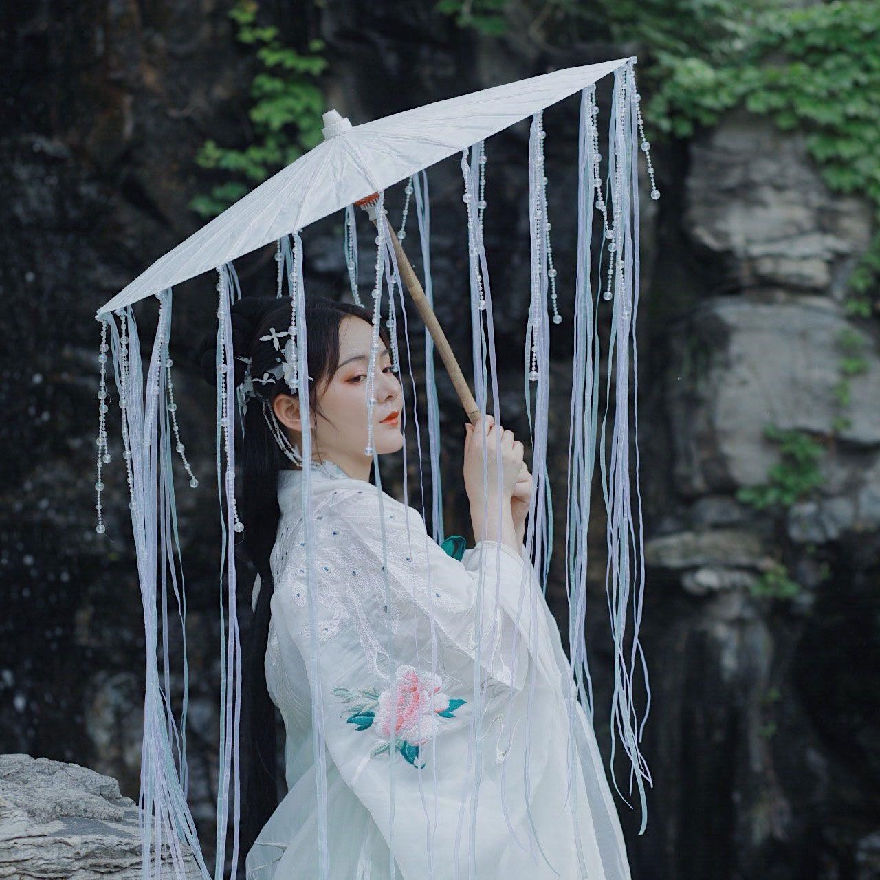 流苏伞鲛人泪汉服伞珠帘珠帘流苏伞古装眼镜摄影道具伞子古风防晒在类目 家居饰品, 工艺伞中 - 来自Buy2taobao.com提供专业的淘宝代购服务