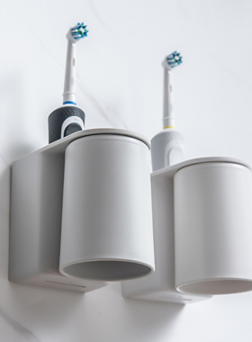 简约磁吸刷牙杯免打孔壁挂式情侣家用置物架牙缸套装倒挂漱口杯子