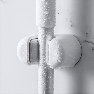 免打孔日系上墙拖把夹卫生间门后防水不掉固定卡扣拖把挂钩壁挂架