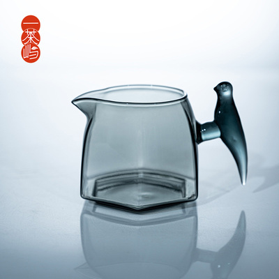 明信唐300ml新款公道杯耐热玻璃六边茶海喜鹊把手分茶器 功夫茶具