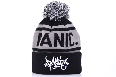 正品PANIC 39经典涂鸦LOGO刺绣嘻哈街舞针织帽滑雪帽bboy毛线帽