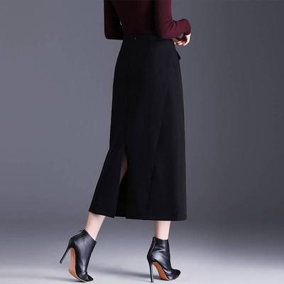 官方正品A字裙显瘦包臀裙灰色小个子女高腰半身裙2025春秋新款开