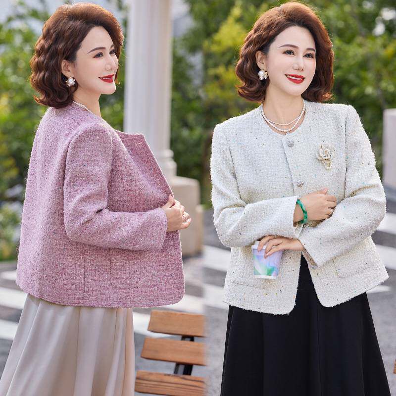 官方正品妈妈洋气大码春装2026新款今年流行的外套中年女装小香风