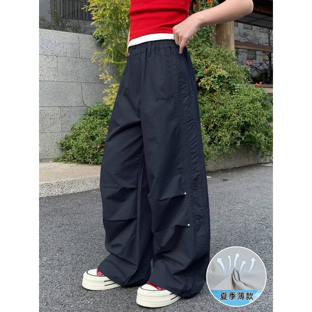 官方正品女童休闲裤夏季新款中大童轻薄透气防蚊裤洋气宽松工装阔