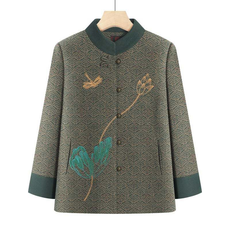 官方正品中老年人外套女秋冬装老年妈妈冬季上衣服奶奶装宽松加厚