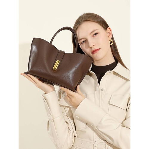 官方正品包包女新款头层植鞣牛皮托特包小众时尚通勤手提包女士斜