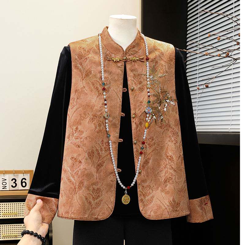 官方正品妈妈新中式春装2026新款洋气套装中老年女装内搭加马甲国