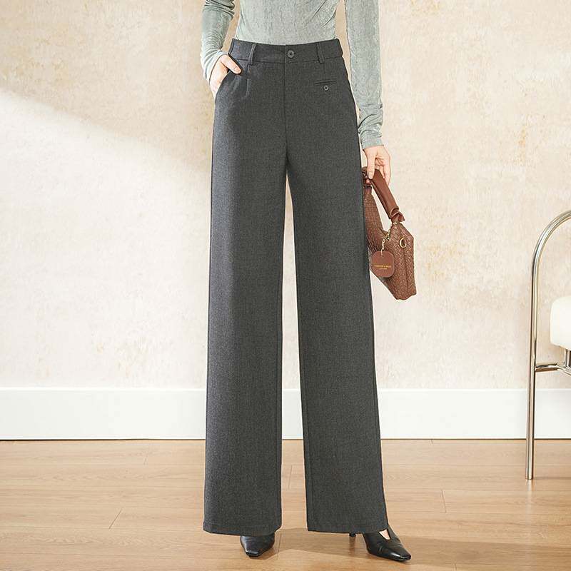 官方正品灰色梧桐裤西装裤女2026春秋新款长裤垂感高腰显瘦休闲直