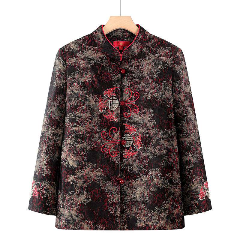 官方正品中老年女装秋装外套妈妈装春秋长袖上衣开衫老人衣服奶奶