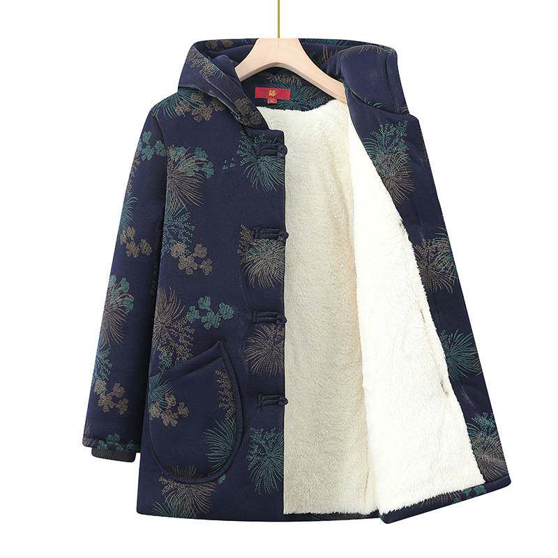 官方正品奶奶冬装棉衣加绒加厚棉袄中老年人棉服女老太太衣服妈妈