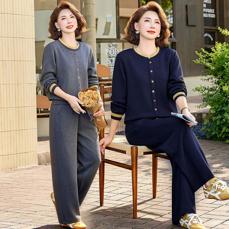 官方正品妈妈装套装秋装新品衣服40-50岁中老年女装洋气大码宽松