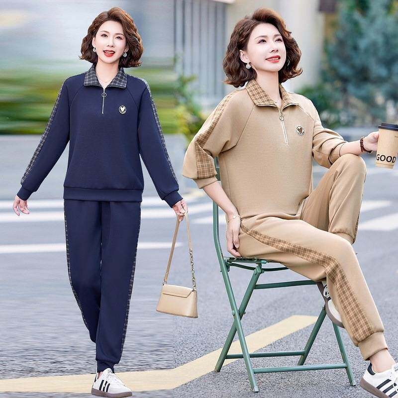 官方正品妈妈2026秋装新款洋气运动服套装中老年女装洋气卫衣休闲