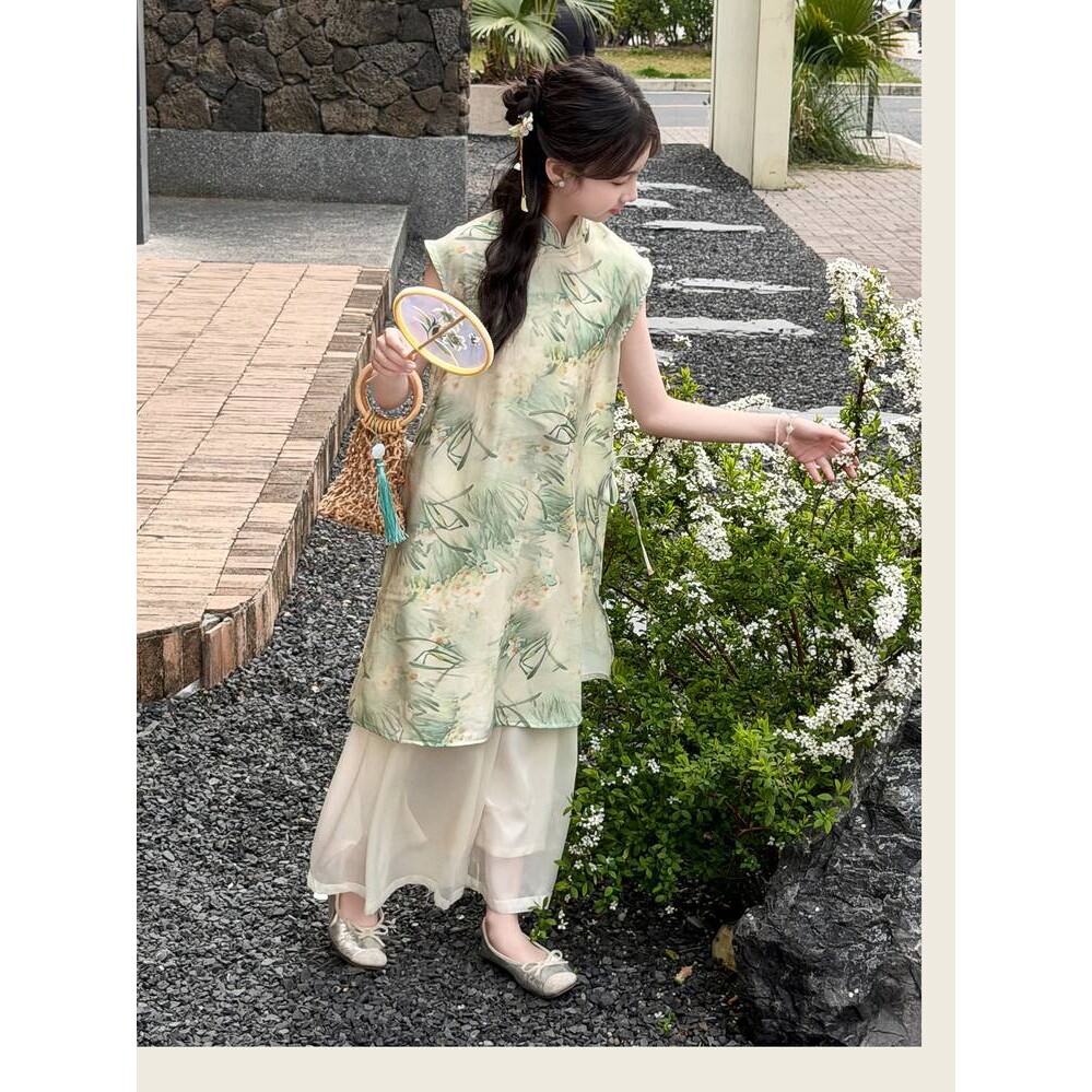 官方正品旗袍裙女童汉服连衣裙夏季2026新款儿童新中式改良小女孩