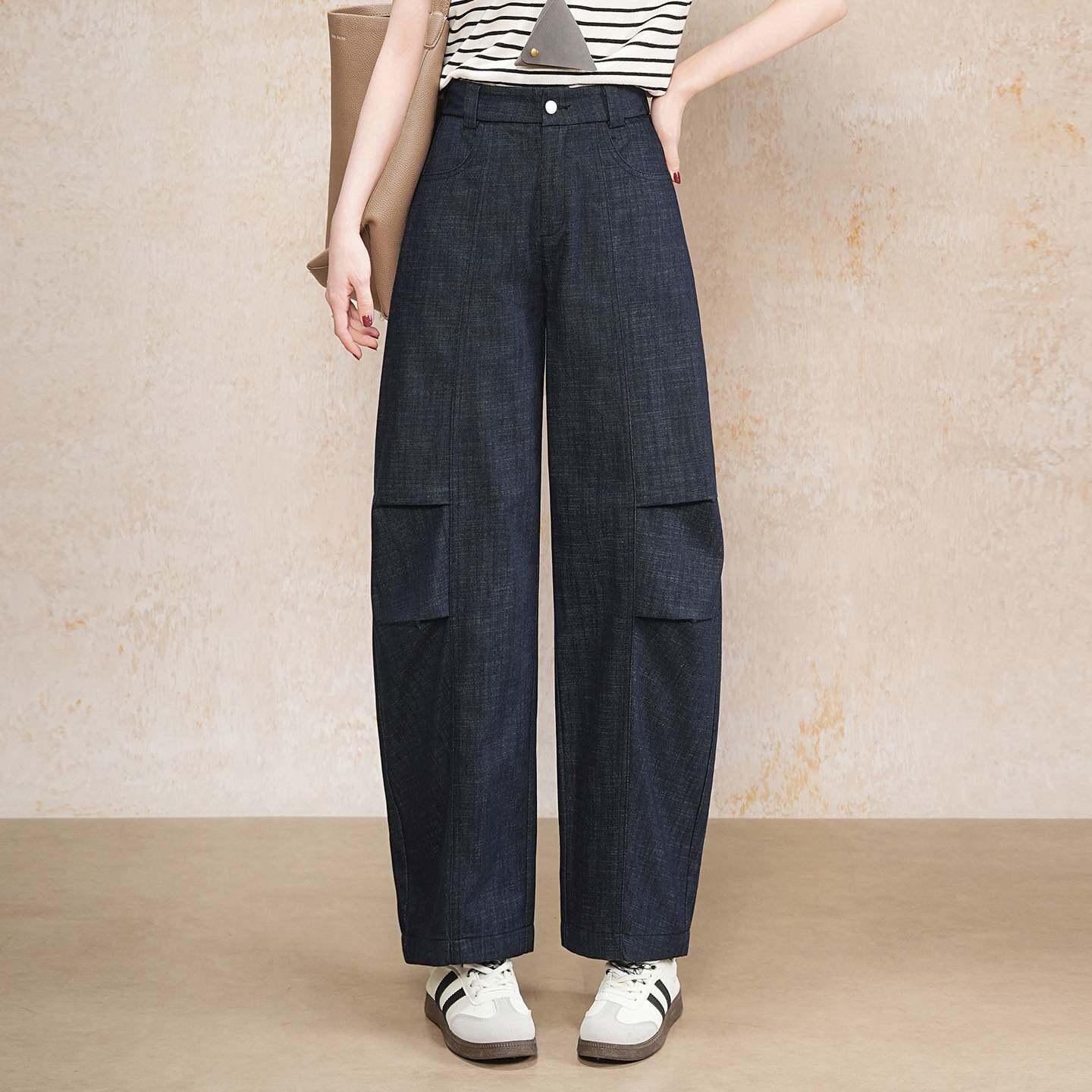 官方正品蓝色工装裤女春秋季2026新款美式酷飒风宽松显瘦高腰休闲