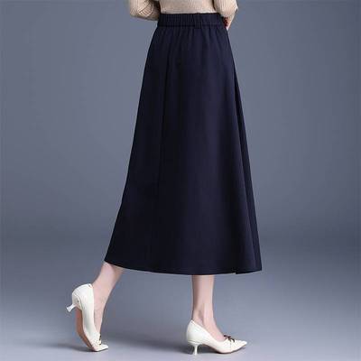 官方正品a字裙半身裙女春秋2025新款高腰休闲口袋裙子中长款遮胯