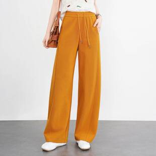 官方正品红色小个子松弛感休闲运动裤女2026时尚休闲垂感显瘦阔腿