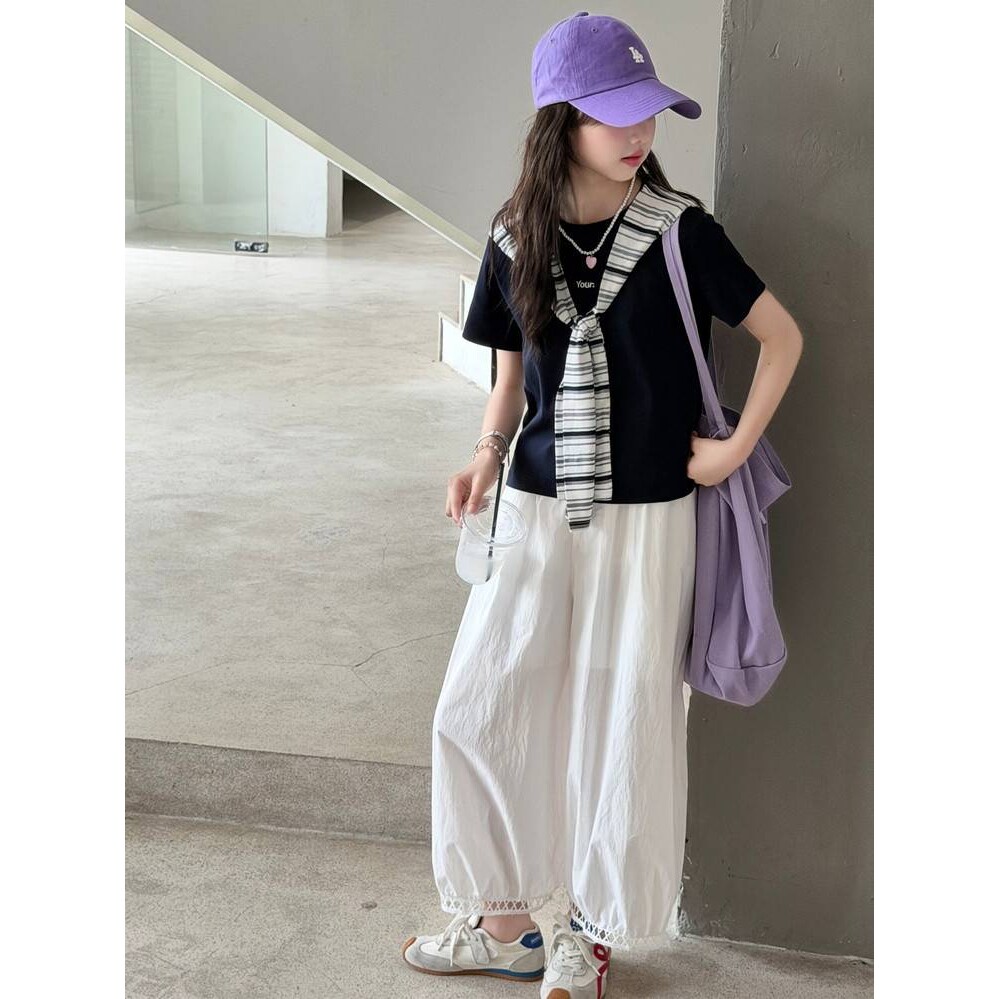 官方正品女童夏装运动套装2026新款巨好看洋气短袖t恤儿童夏季时