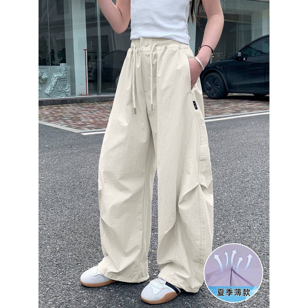 官方正品女童休闲裤夏季薄款2026新款夏装儿童工装裤女孩中大童弯