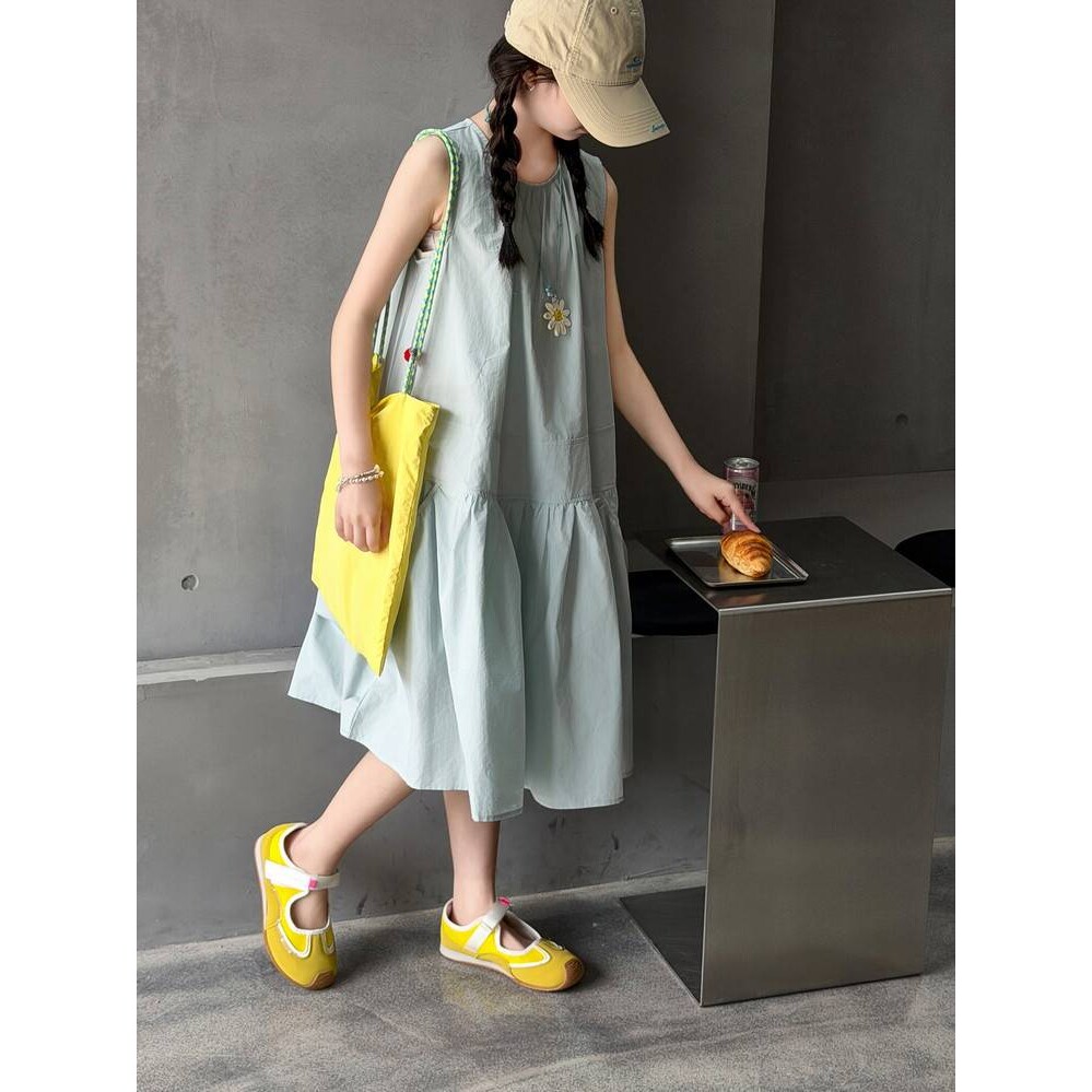 官方正品女童无袖裙子夏装2026新款儿童连衣裙洋气女孩大童夏季棉