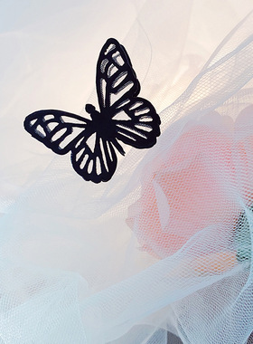 黑色隐形蝴蝶项链女44