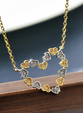 钛钢爱心项链女010643