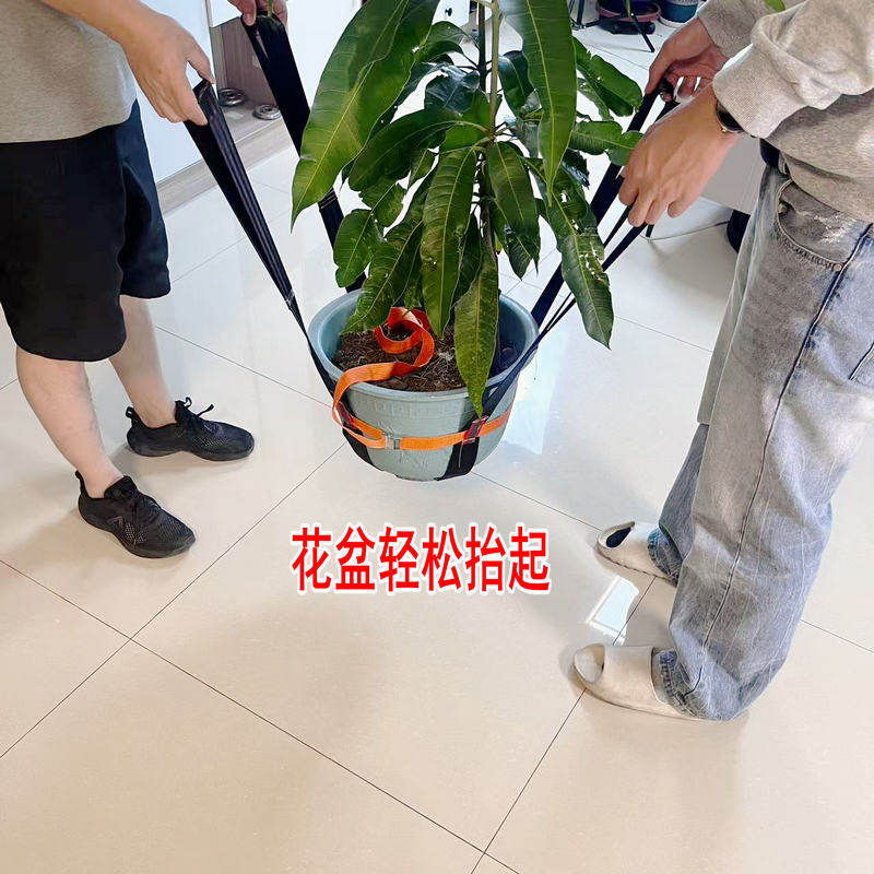 大花盆搬运带固定绳子盆栽树木移动位置省力双人抬万能型搬运神器