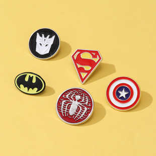 欧美影视漫威蜘蛛侠胸针美国队长衣服包包配饰品英雄标志金属徽章