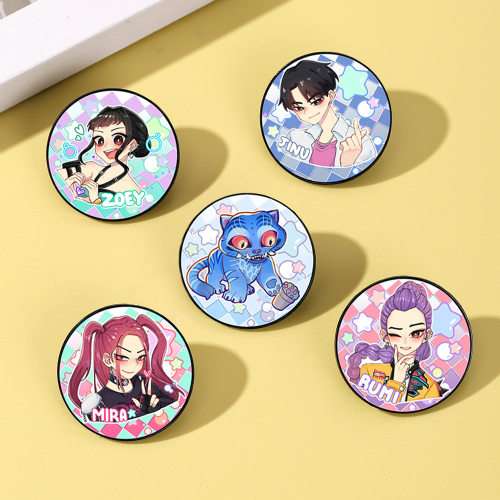 k-pop猎魔女团胸针卡通金属徽章创意书包装饰小礼品领针扣