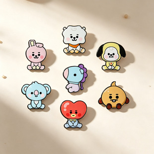 防弹少年团胸针可爱明星卡通BT21韩国男团周边金属徽章背包装饰品