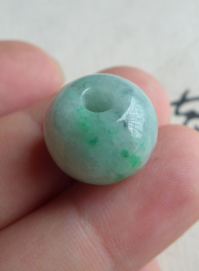 翡翠珠宝算盘珠鼓珠桶珠路路通胖扣怀古转运珠吊坠乌鸡种飘阳绿色