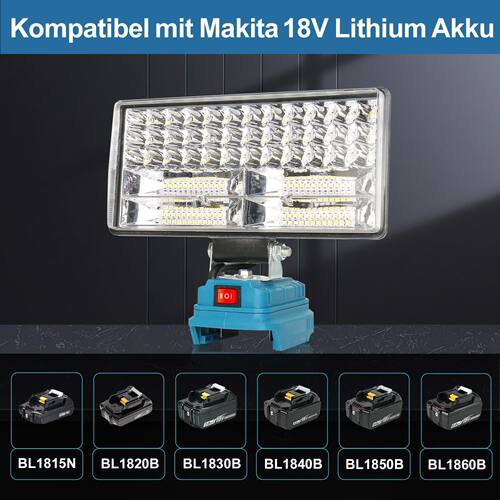 适用makita牧田18V锂电池工作灯LED户外露营应急照明USB工具灯LXT