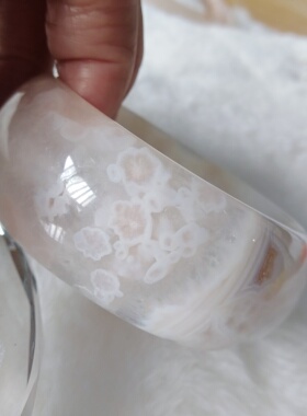 玛瑙爆晶共生樱花手镯55+