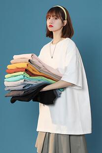 小众设计感情侣体恤宽松oversize半袖 白色t恤女夏季 纯棉内搭短袖