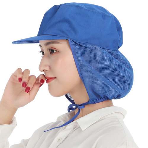 食品厂防尘透气网帽白色工作帽