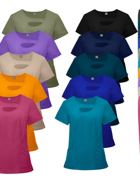 念顷洗手衣牙科口腔医院速干短袖欧美护士工作套装多色女职业