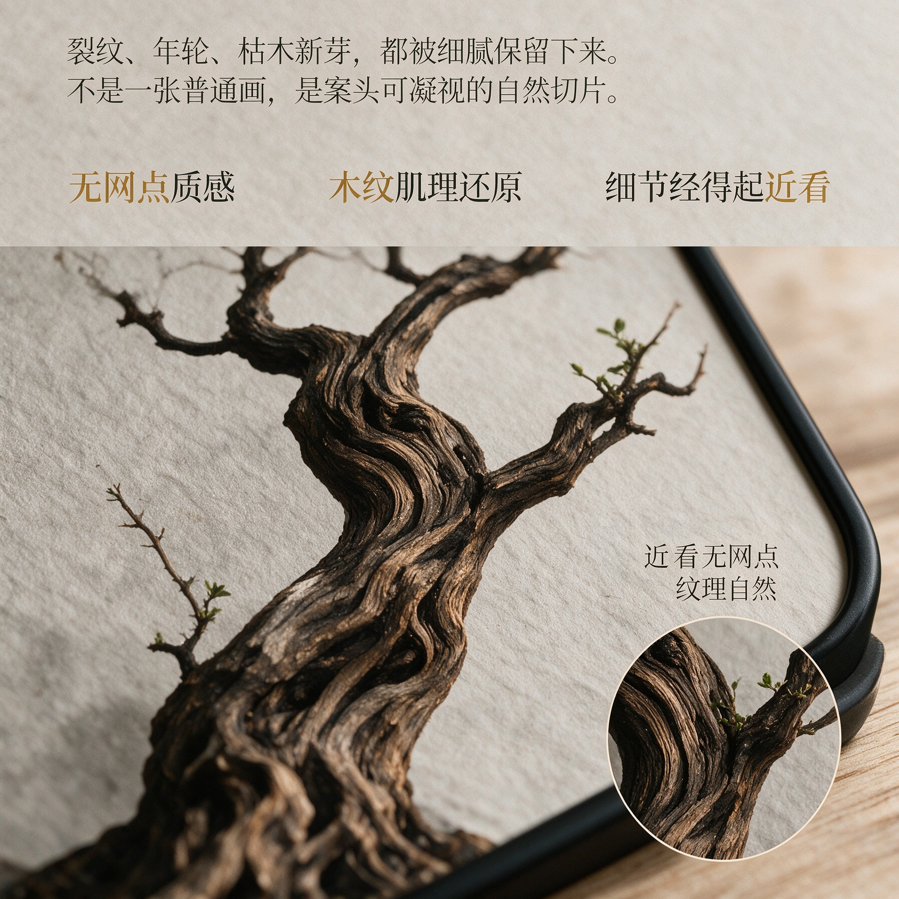 东方风骨枯木梅花禅意摆台画