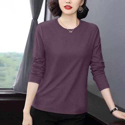 长袖通勤常规印花纯棉女