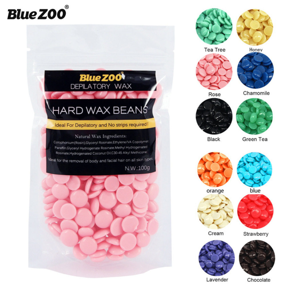 跨境外贸BlueZOO鼻毛全身脱毛蜡豆热蜜蜡硬蜡蜡疗脱毛膏袋装100G