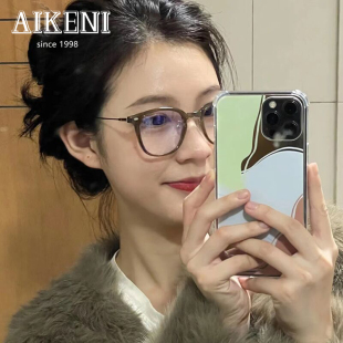 冷茶色眼镜近视女可配度数超轻大框防蓝光方圆脸素颜眼睛框显脸小