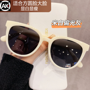白色偏光墨镜女款 高级感可配近视带度数防紫外线太阳眼镜 2025新款