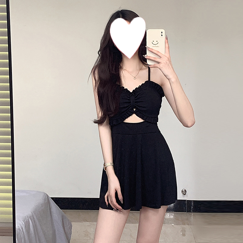 泳衣2023新款黑色微胖女孩遮肉