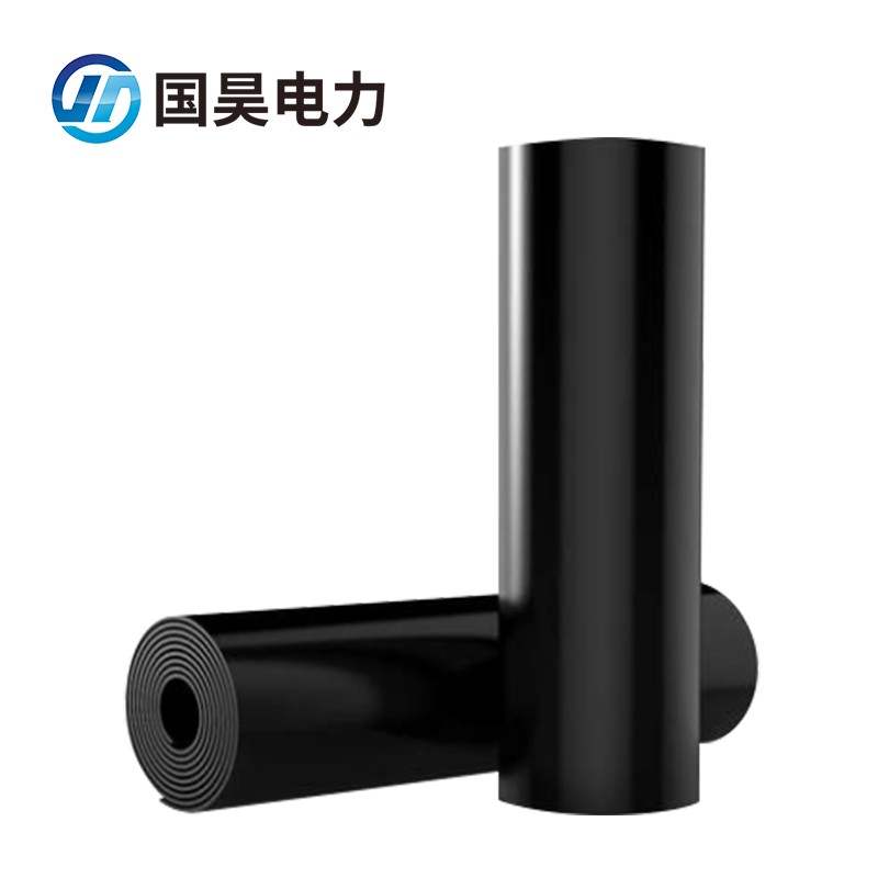 国昊电力15kV6mm厚1米*10米黑色绝缘胶垫绝缘胶板配电房用绝缘毯