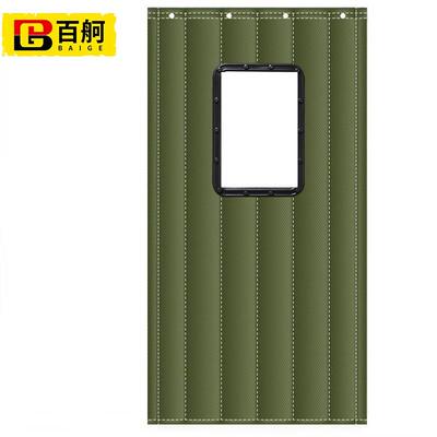 百舸加棉门帘工厂商场防寒棉门帘加窗绿色牛津布宽120*高220cmKW7