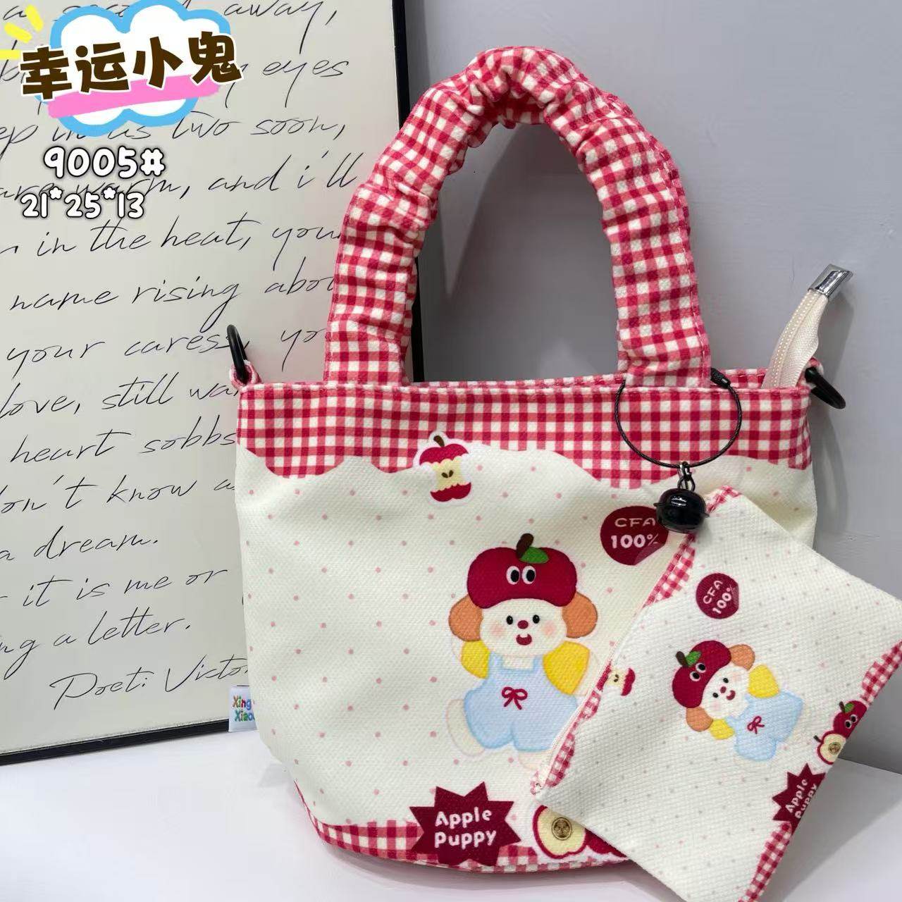 拉链封口手拎包水桶包插画休闲通勤单肩斜挎布包包女生卡通包包,箱包皮具/热销女包/男包,时尚帆布包,淘宝优惠券,粉丝福利购,淘宝优惠卷