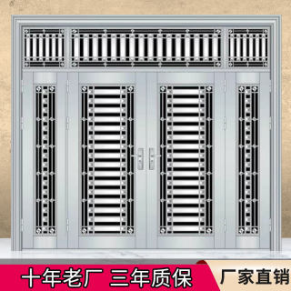 精品直销304不锈钢大门别墅双开门农村入户防盗四开门进户