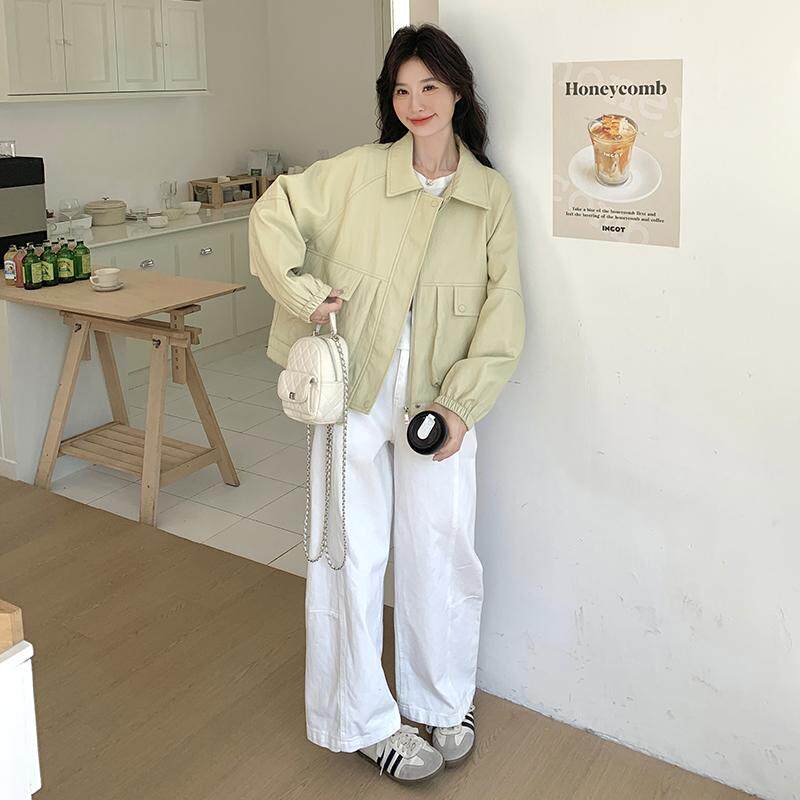 超好看短款皮衣外套女2025春季新款小个子韩系宽松减龄超火上衣潮,女装短外套,浙宝131