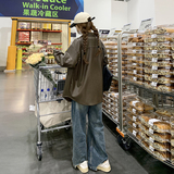 港式复古chic皮衣外套女2025春季新款宽松oversize炸街机车皮夹克，女装皮衣，浙宝131