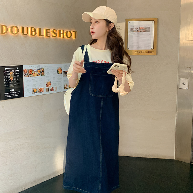 甜辣风牛仔背带裙套装女夏季2025新款可盐可甜炸街微胖女生连衣裙,女装连衣裙,浙宝131